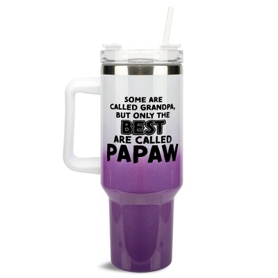 Elanze Designs Only The Best Are Called Papaw Grandpa 40 oz. Stainless Steel, Large Water Bottle Coffee Mug, Spill & Leak Resistant, Thermal Travel