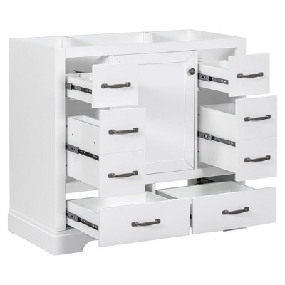 NicBex Bathroom Vanity without Sink/with Sink,Bathroom Sink Vanity with 6 Drawers and Adjustable Shelf,36 inch Bathroom Sink Cabinet,White/Gray/Green