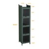 VYNXARIA Modern Dark Green Three-Tier Glass Door Storage Cabinet - 4 of 4