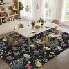 Washable Farmhouse Rug - Floral Print Stain-Resistant Low Pile Carpet, Throw Rug for Living Room, Bedroom, Dining Room Office - 3 of 4