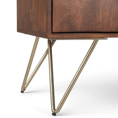 Moreno 60" Umber Brown Mango Wood TV Stand with Cabinets