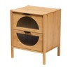 Naresh Bamboo Wood 2 Drawer End Table Natural Brown - Baxton Studio - 2 of 4