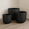 Rosemead Home & Garden, Inc. 3pc Kante Fiberglass and Concrete Indoor Planter Pots Black 13.19"x13.19"x11.02" - 3 of 3