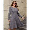 Women's Plus Size Fall Dresses Crew Neck Midi Sweater Dress Long Sleeve Casual Dress Ruffle Slim Knit Dress - image 2 of 4