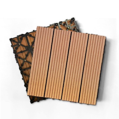 DOMETOUR Wood Plastic Composite Deck Tiles, 20pcs, Rust/Water/Weather Resistant, DIY, Indoor/Outdoor Use, Ideal for Patios, Balconies, Rooftops, Decks