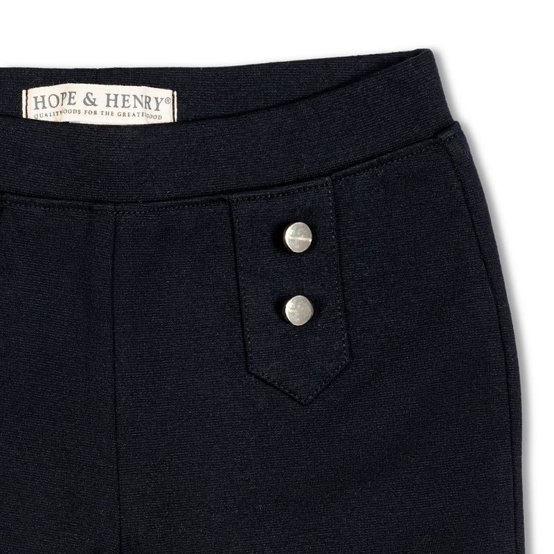 Hope & Henry Girls' Button Placket Ponte Pant, Kids, 2 of 5