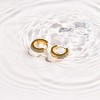 EVRY JEWELS WATERPROOF Gold or Silver Plated Stainless Steel Pavé Crystal Huggie Hoop Earrings - 3 of 3