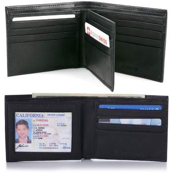 Alpine Swiss Mens Wallet Trifold Bifold Billfolds to choose from Genuine Leather Comes in Gift Bag