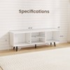 Costway 47.5" Console Cabinet for 55-Inch TVs with Storage Shelves Heavy-duty Metal Legs White - 3 of 4