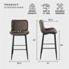 RISOKEYS Set of 2 Pub Height Chairs with Velvet Upholstery - Casual Dining Furniture with Metal Legs, 29" Seat Height, Suitable for Bar - 3 of 4