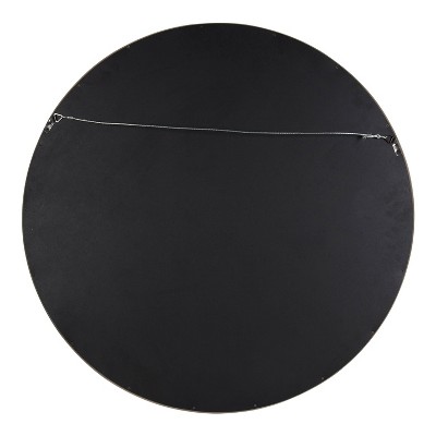 Gray 30" Round Wood Frame Wall Mirror