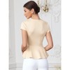 INSPIRE CHIC Women's Elegant V Neck Cap Sleeve Ruffled Hem Business Causal Blouses - 3 of 4