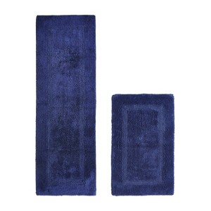 Lux Premium 100% Cotton Tufted Solid Reversible 2 PC Bath Rug Set – Ultra-Soft, Water-Absorbent, Durable, Machine Washable Bathroom Rug - 1 of 4