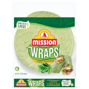 Mission Garden Spinach & Herb Wraps - 15oz/6ct - 1 of 4