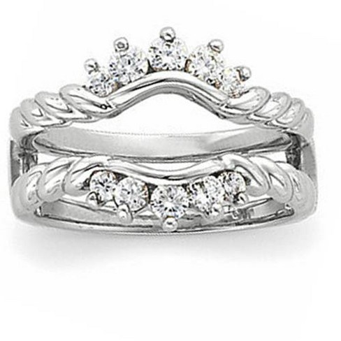 14kt White Gold Diamond Ring Guard