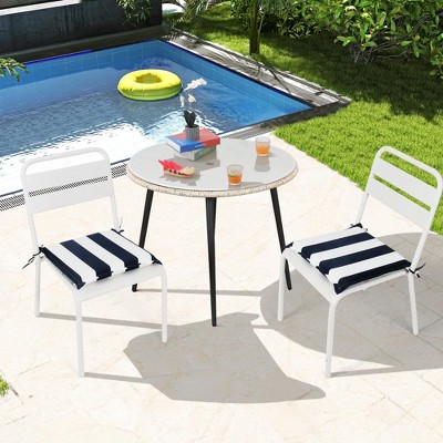 4PCS Outdoor Patio Seat Cushion Replacement Seat Cushion with Ties, 15" x 15" Patio Chair Pads for  Gardens, Patios