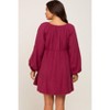 Pinkblush Burgundy Crochet Lace Button Front Maternity Dress - 3 of 4