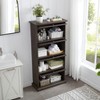 KWPZQEB Display Cabinet with Glass Doors, 4-Tier Curio Cabinet with Flip Up Doors, Freestanding Storage Organizer for Living Room, Bathroom - 3 of 4
