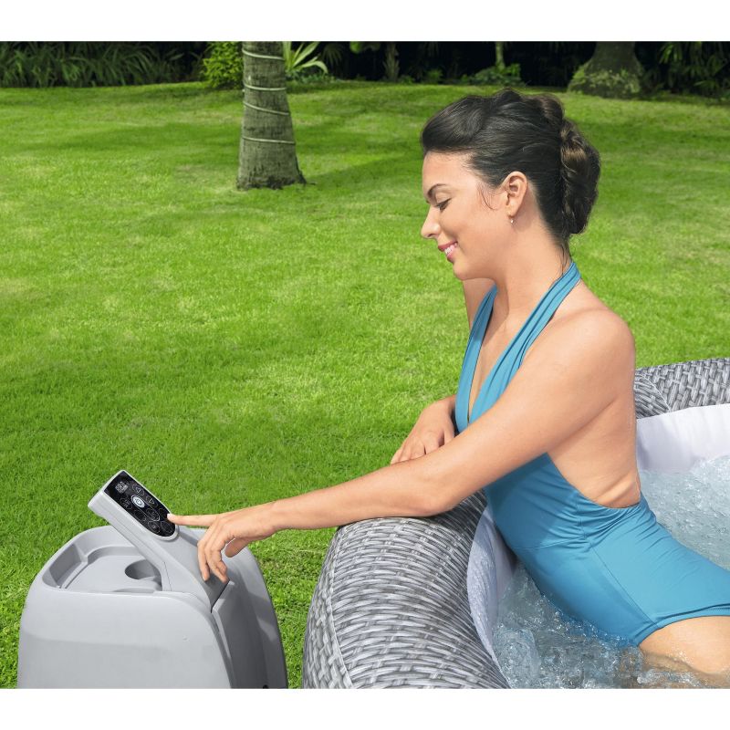 Bestway SaluSpa AirJet Honolulu 6 Person Inflatable Portable Hot Tub Spa and 2 Pack of Intex PureSpa Inflatable Adjustable Removeable Seats, 6 of 8