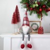 Northlight Plaid Gnome with Dangling Legs Christmas Figure - 20.5" - Red, Gray and White - 2 of 4