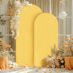 3-Piece Set Polyester + Spandex Wedding Arch Fabric Set 6Ft + 6.6Ft + 7.2Ft Background Frame Zipper Fabric Set - 1 of 4