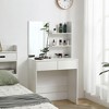 KTMBDW Vanity desk with mirror, dressing table with 2 drawers for Bedroom, White - 3 of 4