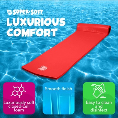 Red Foam Pool Lounger with Built-In Pillow