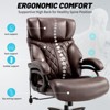 Okak Executive Office Chair, Desk Chair with Extra Wide Seat and Adjustable Lumbar, High Back Computer Chair for Home, Office, Brown - 3 of 4
