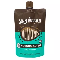 YumButter Classic Creamy Almond Butter No Added Sugar Pouch - 6.2oz