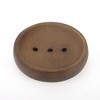 Unique Bargains Round Soap Dish 3.94"x3.94"x0.79" Deep Brown 1 Pc - 3 of 4