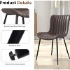 UNISOAR Dining Chairs Set of 2/4, Modern Armless Side Chairs Faux Leather Cushion Seat  for Home, Kitchen, Living Room, Bedroom, Restaurant - 4 of 4