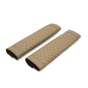 Unique Bargains 2pcs Beige Safety Seat Belt Cover Shoulder Pads Covers for Auto Car 9"x2.6" - 1 of 3