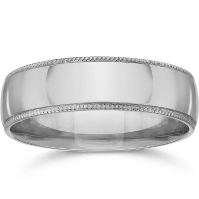 Pompeii3 5mm Milgrain Wedding Band 14K White Gold