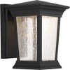 Progress Lighting Arrive 1-Light Small Wall Lantern in Black with Textured Glass Shade - 3 of 4