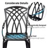 3 Piece Outdoor Bistro Set Table and Chairs Set of 2 Outdoor Patio Set Cast Aluminum Bistro for Garden Balcony,w/ 2 Chairs, Table - 4 of 4