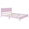 NicBex Retro Style Full/Queen Size Platform Bed Frame with Rectangular Headboard,Solid Wood Slats Support,No Box Spring Needed,Easy Assembly,Pink - 4 of 4