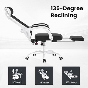 Infurnic Task and Office Chairs, Office Desk Chair with Adjustable Lumbar Support, High Back Chair for Home and Office, White, 24.8"*24.8"*49.2" - 1 of 4