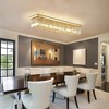 Siljoy Modern Crystal Chandelier, Rectangle Chandelier Rectangular Flush Mount Pendant Ceiling Light Fixture for Indoor - 2 of 4
