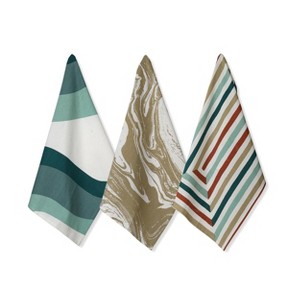 Folkulture Set of 3 Greece Kitchen Towels or Dish Towels, 20" X 26" Modern Kitchen Hand Towels - 1 of 4