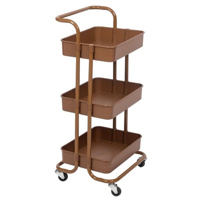 3 Tier Mobile Storage Caddy in Caramel-Pemberly Row