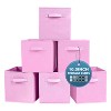 FURNIinspire Utility Storage Bins 6 Pack Drawer Storage Box, Toy Organize Baskets Storage Baskets, Cubes Organizers, Pink, 10.34"*11.31"*3.9" - 2 of 4