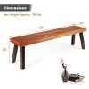 Tangkula Natural Outdoor Acacia Wood Bench Patio Backless Dining Wood Bench - image 3 of 4