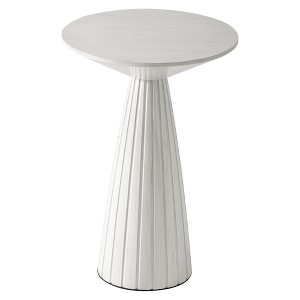COZAYH Pedestal Small Drink Round Martini Table with Textured Finish and Quick Assembly for Living Rooms or Bedrooms, Holds up to 25 Pounds, White - 1 of 4