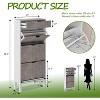 Farmhouse Fluted Shoe Storage Cabinet with 3 Flip Drawers, Slim Freestanding Narrow Shoe Organizer with Metal Legs - 2 of 4