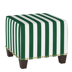 Skyline Furniture Yosemy Nail Button Square Ottoman in Patterns - 1 of 4