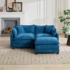 PAGED 35 Inch Chenille Ottoman, Modern Vanity Chair Footrest Ottoman with Double Layer Upholstered Seat Cushion for Living Room, Bedroom - 2 of 4