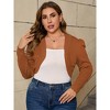 Women Plus Size Open Front Cardigan 3/4 Sleeve Cropped Bolero Shrug Cardigan Sweater - 3 of 4