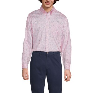 Lands' End School Uniform Men's Tailored Fit No Iron Solid Supima Cotton Pinpoint Buttondown Collar Dress Shirt - 1 of 3