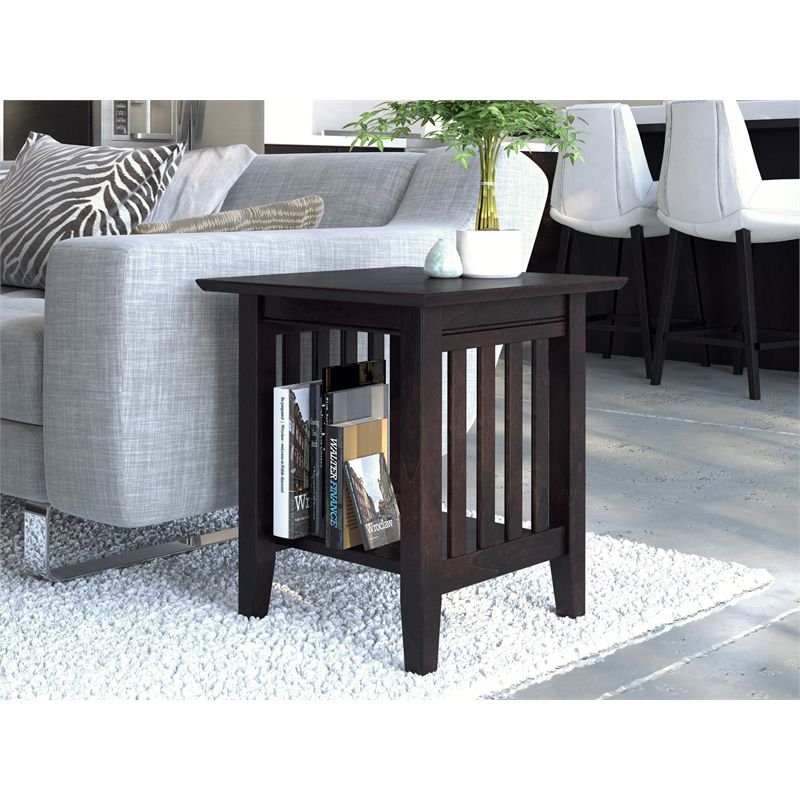 AFI Mission Solid Wood Modern End Table (Set of 2) in Espresso, 2 of 8
