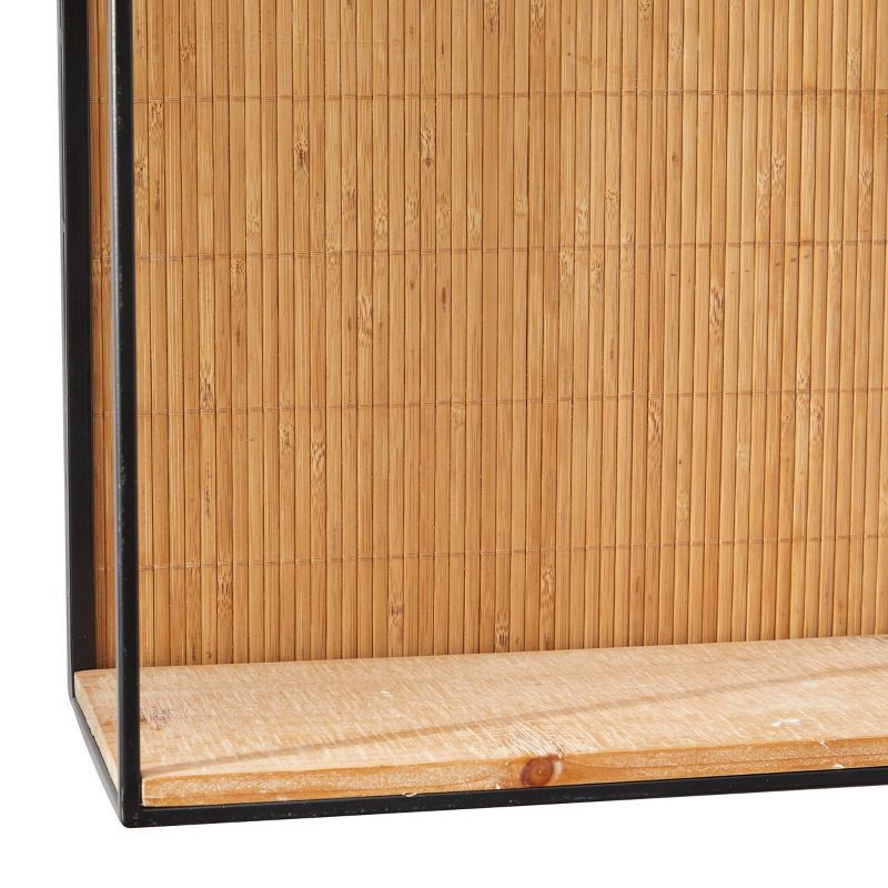 Set of 2 Bamboo Geometric Arched 2 Wall Shelves Brown - Novogratz, 3 of 7